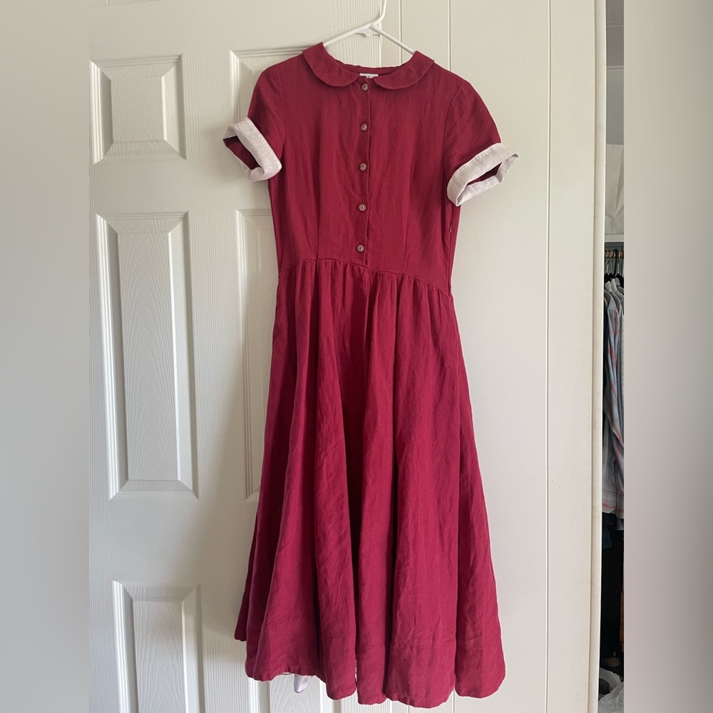 Son de Flor Classic Linen Dress XS